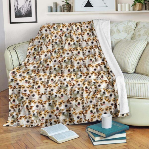 Parson Russell Terrier Full Face Fleece Blanket Sherpa Blanket