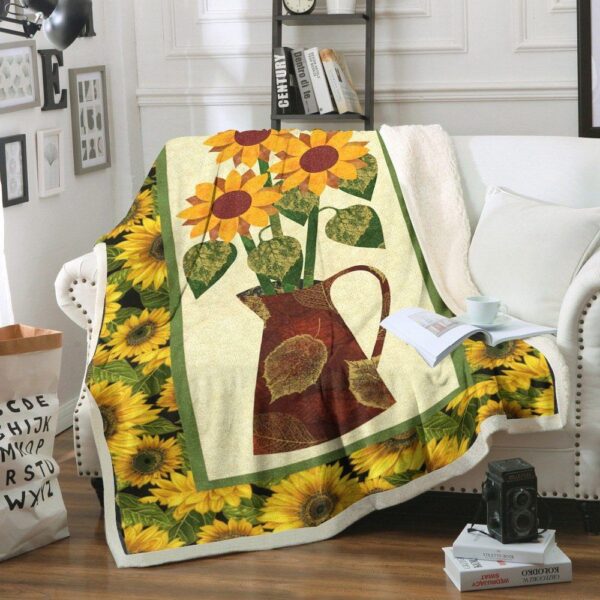 Sunflower Fleece Blanket Sherpa Blanket