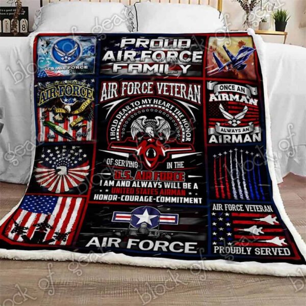 US Air Force Fleece Blanket Sherpa Blanket