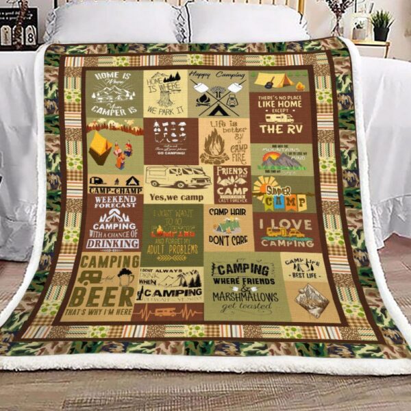 Camping Fleece Blanket Sherpa Blanket