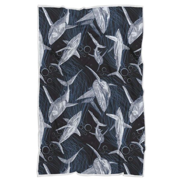 Shark Print Pattern Fleece Blanket Sherpa Blanket