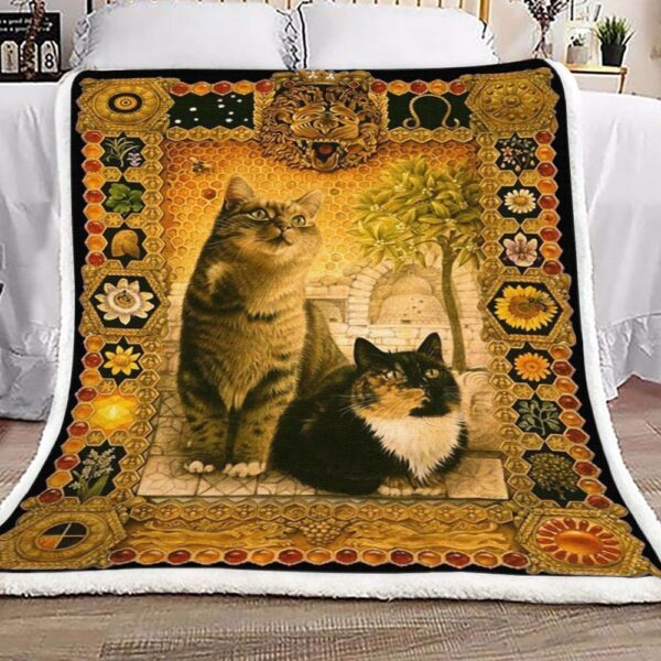 Luxury Cat Fleece Blanket Sherpa Blanket