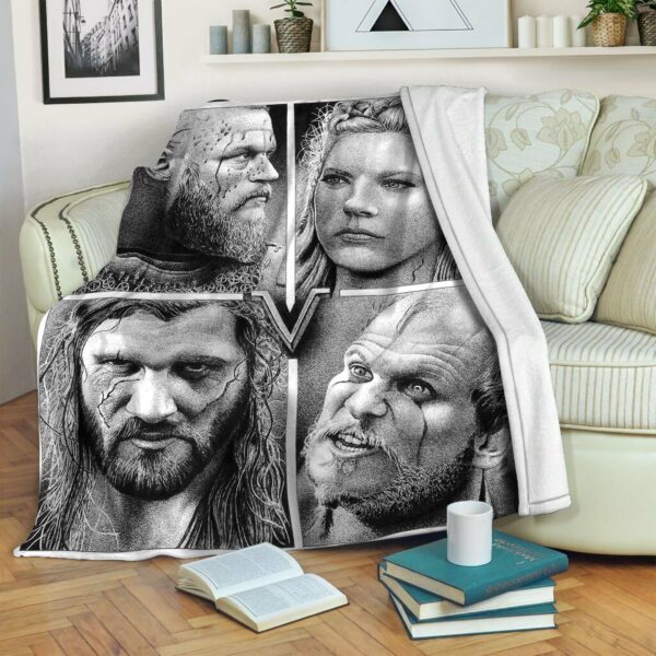 Vikings Cast Fleece Blanket Sherpa Blanket