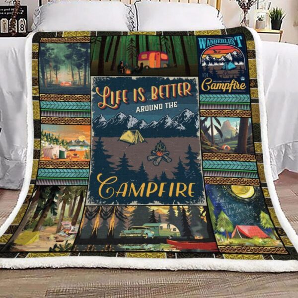 Camping Fleece Blanket Sherpa Blanket