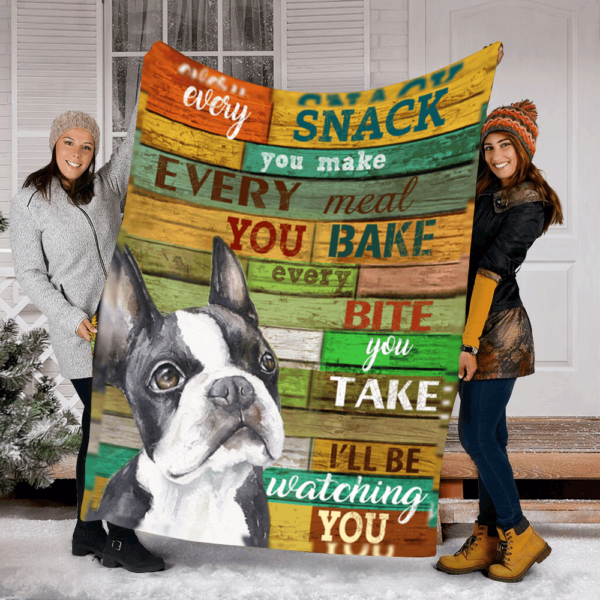 Boston Terrier Dog Fleece Blanket Sherpa Blanket