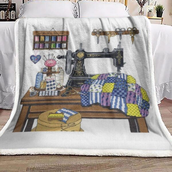 Sewing Room Fleece Blanket Sherpa Blanket