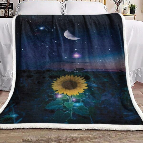 Moon Sunflower Fleece Blanket Sherpa Blanket