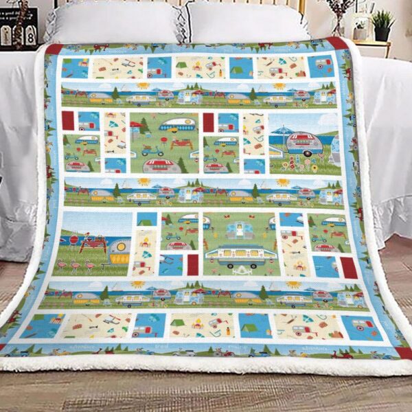 Camping Fleece Blanket Sherpa Blanket