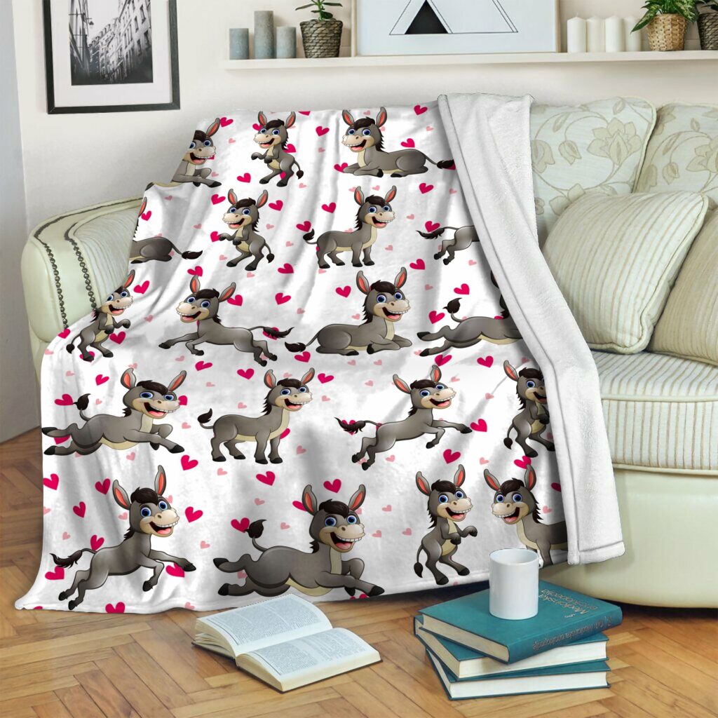 Cartoon Donkey Fleece Blanket Sherpa Blanket The Daisy Shop