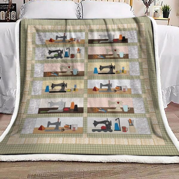 Sewing Machine Fleece Blanket Sherpa Blanket