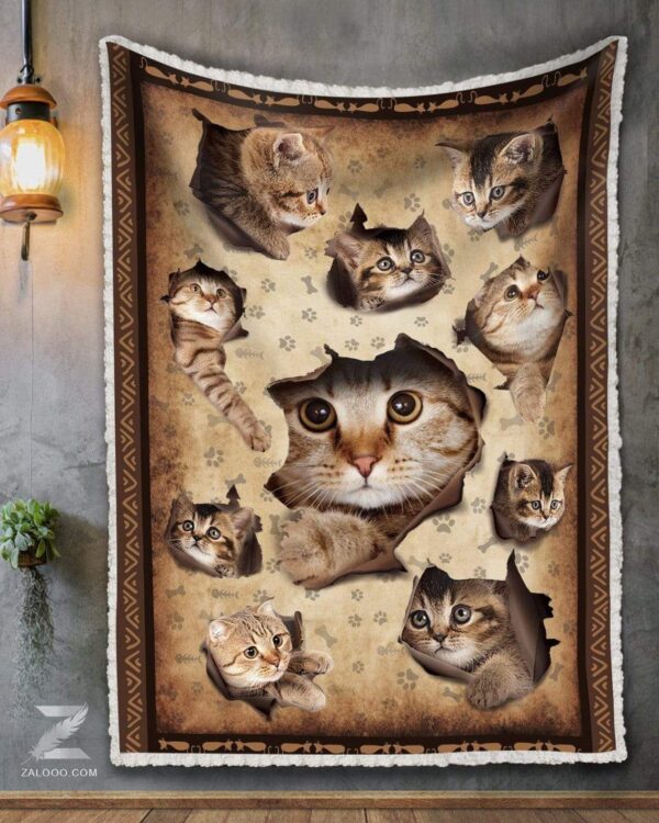Cat Fleece Blanket Sherpa Blanket