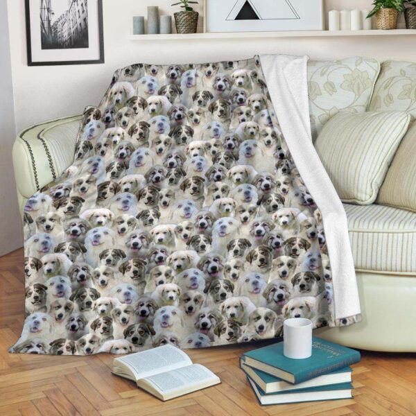 Great Pyrenees Full Face Fleece Blanket Sherpa Blanket
