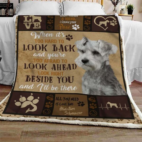 Miniature Schnauzer Fleece Blanket Sherpa Blanket