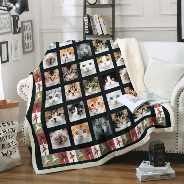 Cat Fleece Blanket Sherpa Blanket