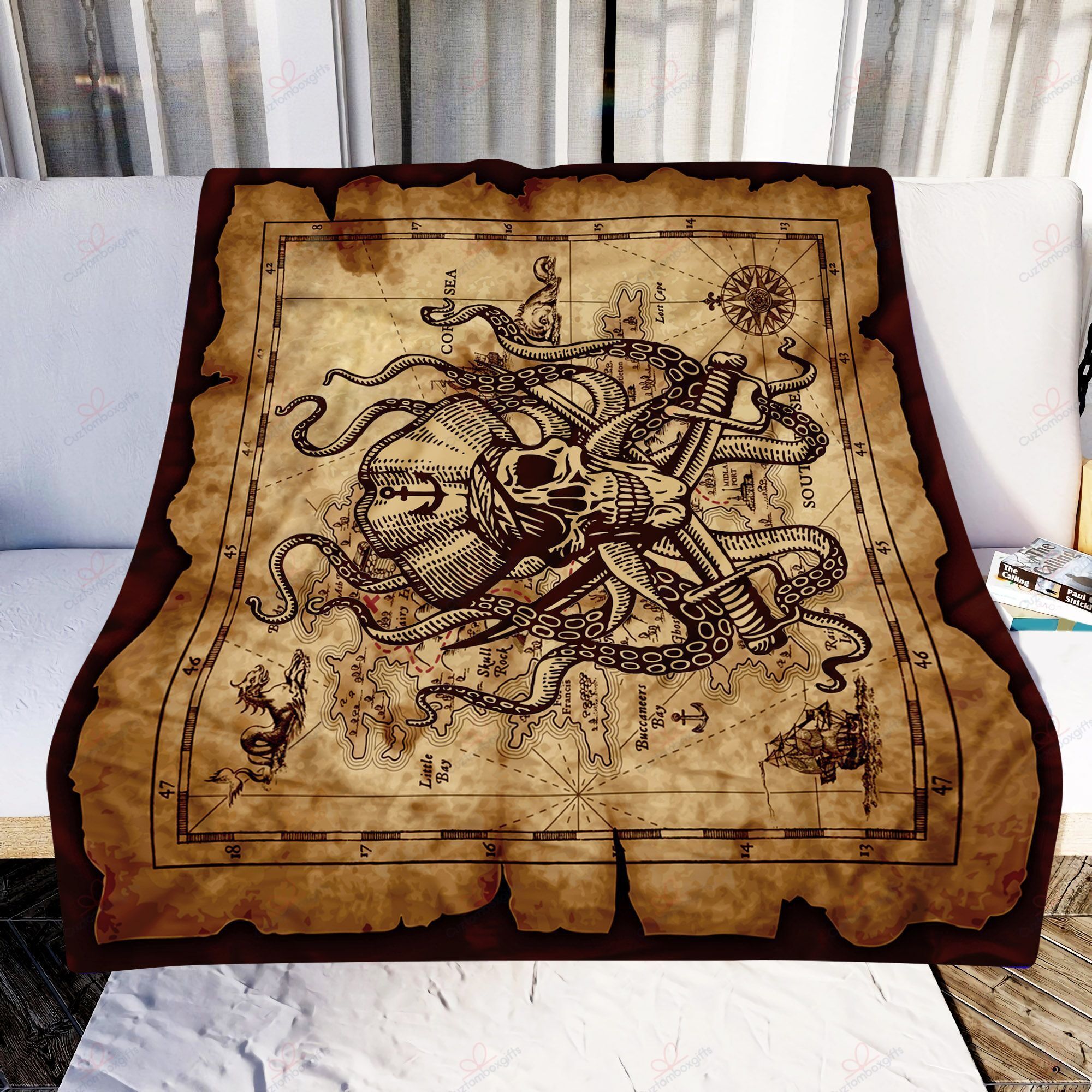 Pirate Fleece Blanket Sherpa Blanket The Daisy Shop