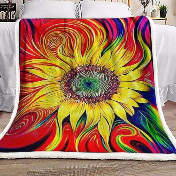 Sunflower Fleece Blanket Sherpa Blanket