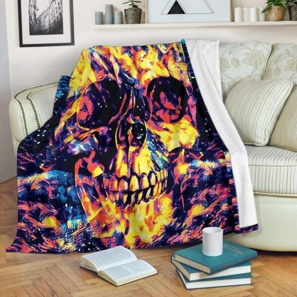 Gold Skull Fleece Blanket Sherpa Blanket