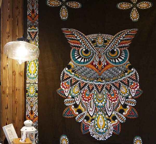 Bohemia Mandala Tapestry Totem Owl Wall Tapestry Beach Yoga Pad Camping Beach Mat Fleece Blanket Sherpa Blanket