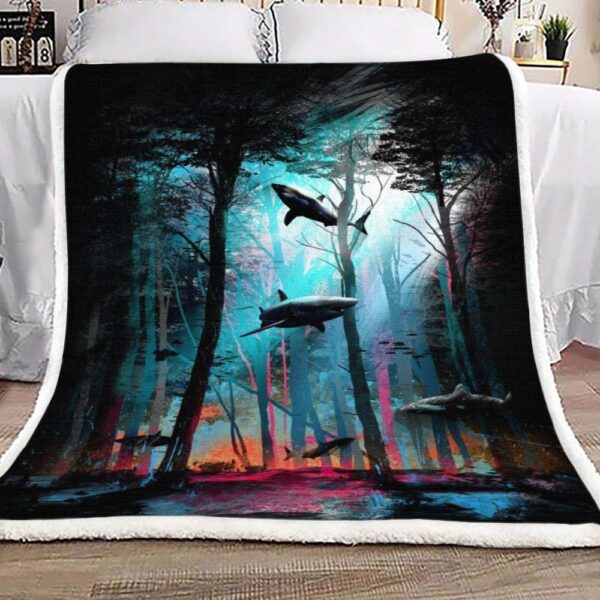 Shark Forest Fleece Blanket Sherpa Blanket