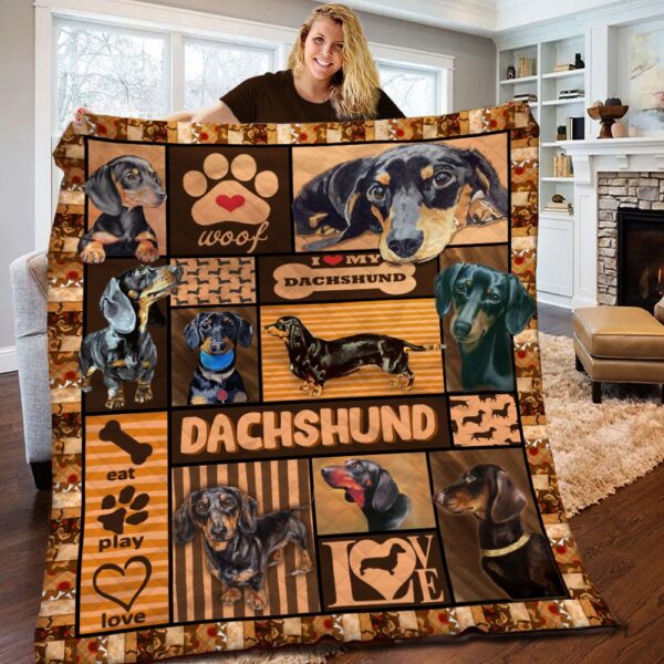 Dachshund Fleece Blanket Sherpa Blanket