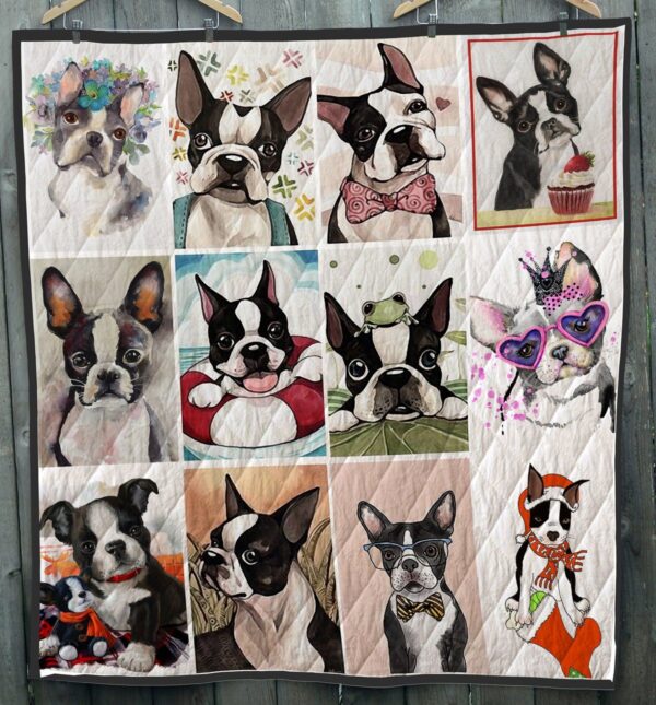 Boston Terrier Fleece Blanket Sherpa Blanket