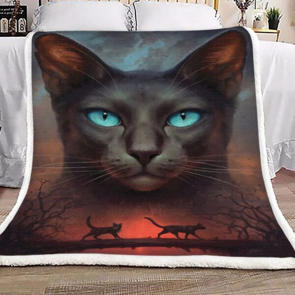 Cats In The Sunset Fleece Blanket Sherpa Blanket