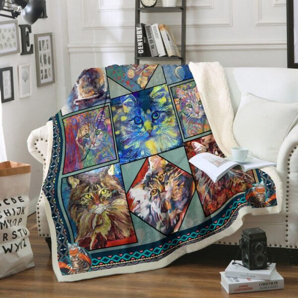 Cat Fleece Blanket Sherpa Blanket