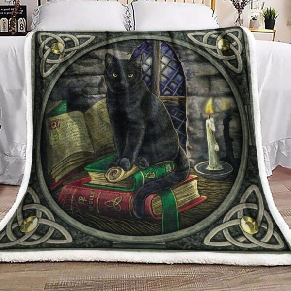 Celtic Cat Fleece Blanket Sherpa Blanket