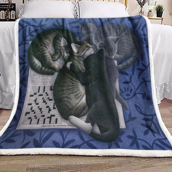 Cat Sleep Fleece Blanket Sherpa Blanket
