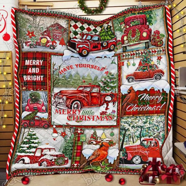 Red Truck Christmas 3D Fleece Blanket Sherpa Blanket