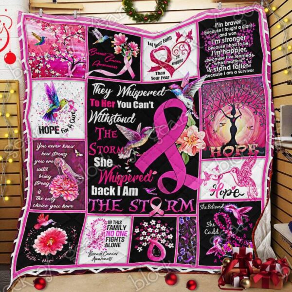 Hummingbird Breast Cancer 3D Fleece Blanket Sherpa Blanket