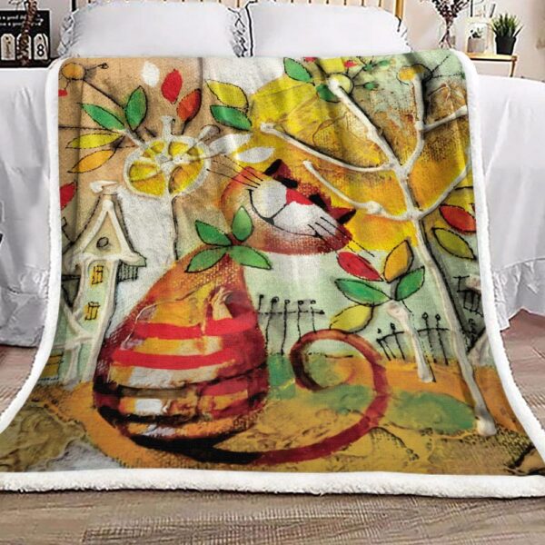 Cat Fleece Blanket Sherpa Blanket