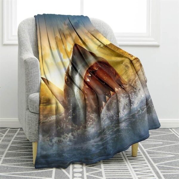 Great White Shark Fleece Blanket Sherpa Blanket