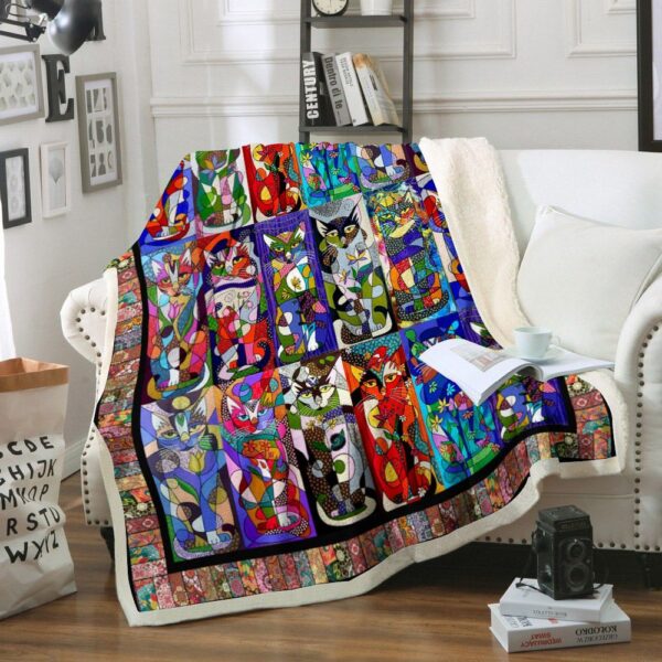 Cat Fleece Blanket Sherpa Blanket