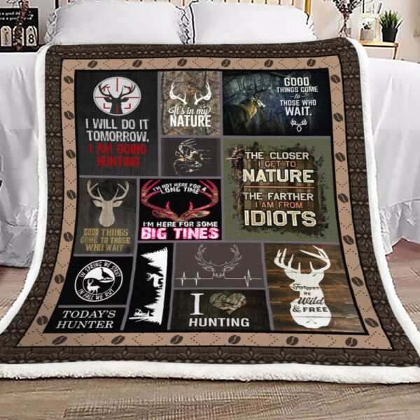 Hunting Fleece Blanket Sherpa Blanket