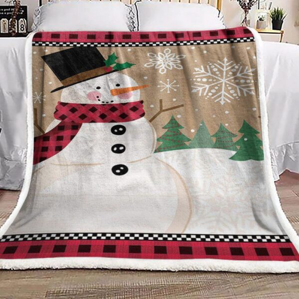 Snowman Christmas Fleece Blanket Sherpa Blanket