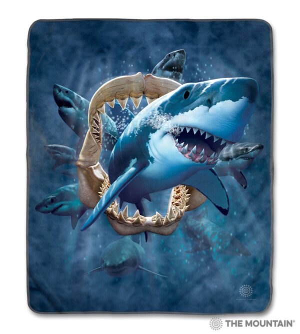Shark Attack Fleece Blanket Sherpa Blanket