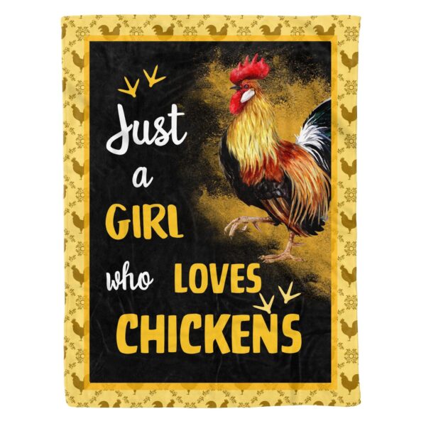 GIRL LOVES CHICKEN Fleece Blanket Sherpa Blanket