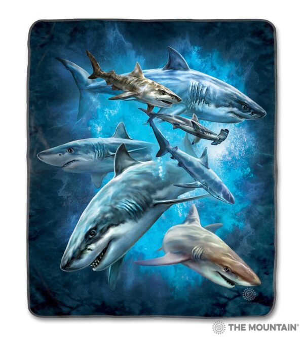 Shark Collage Fleece Blanket Sherpa Blanket
