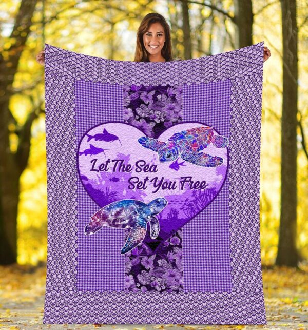 LET SEA SET YOU FREE Fleece Blanket Sherpa Blanket