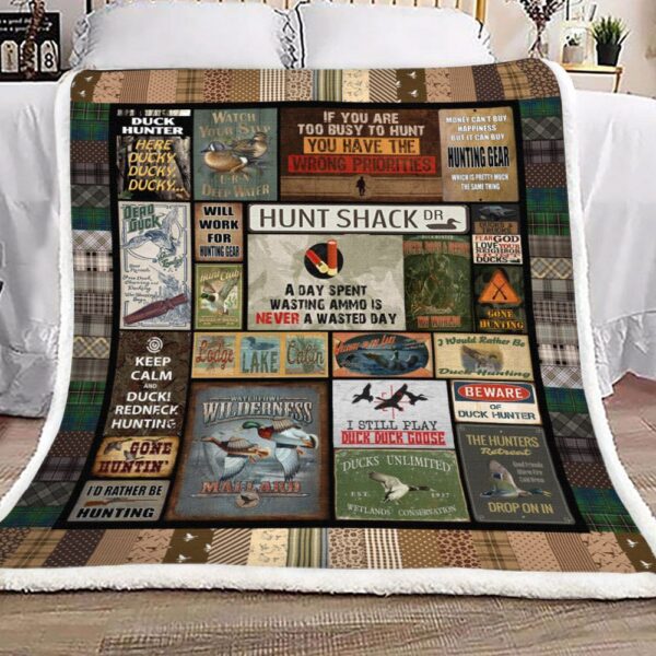 Hunting Fleece Blanket Sherpa Blanket