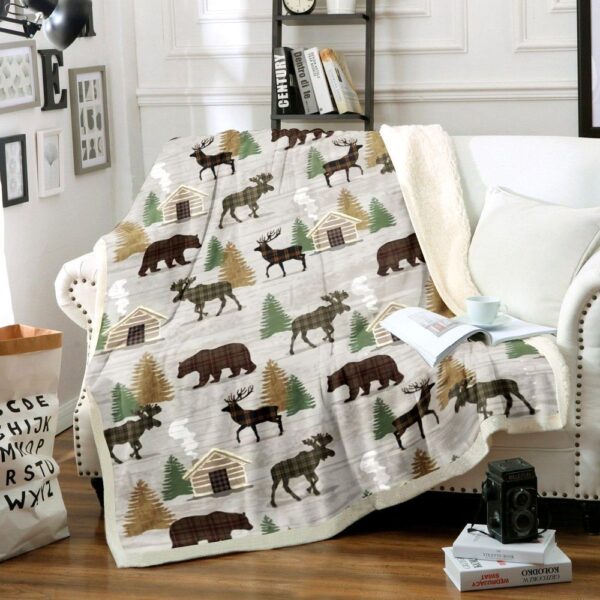 Hunting Fleece Blanket Sherpa Blanket
