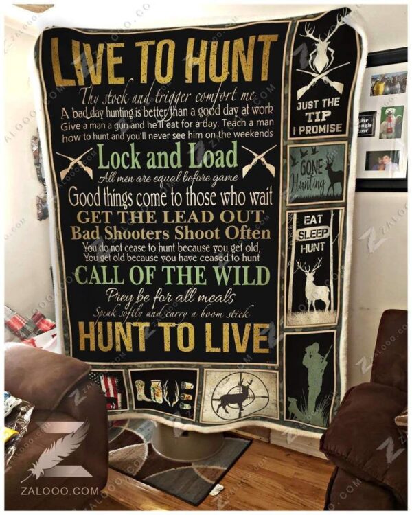 Hunting Fleece Blanket Sherpa Blanket