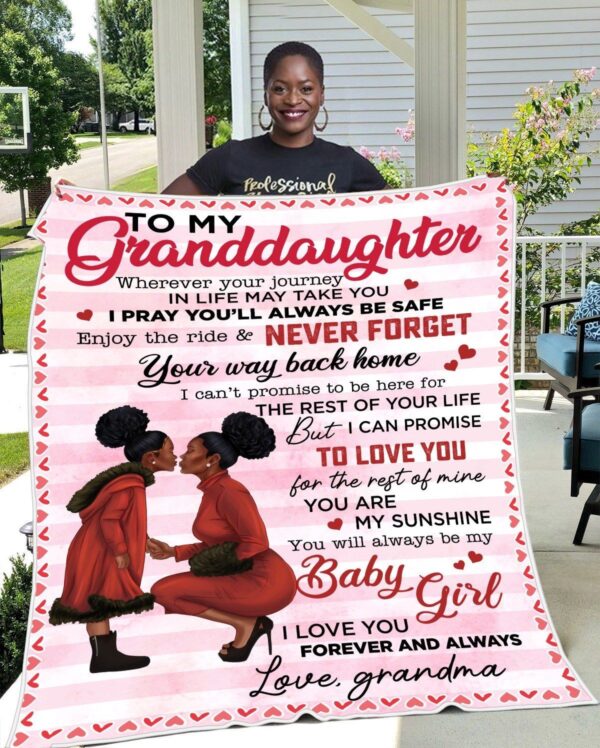To My Granddaughter Fleece Blanket Sherpa Blanket