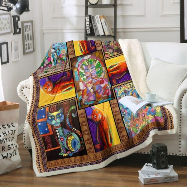 Cat Fleece Blanket Sherpa Blanket