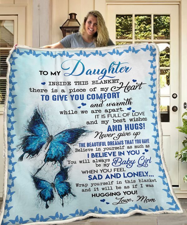 To My Daughter Fleece Blanket Sherpa Blanket