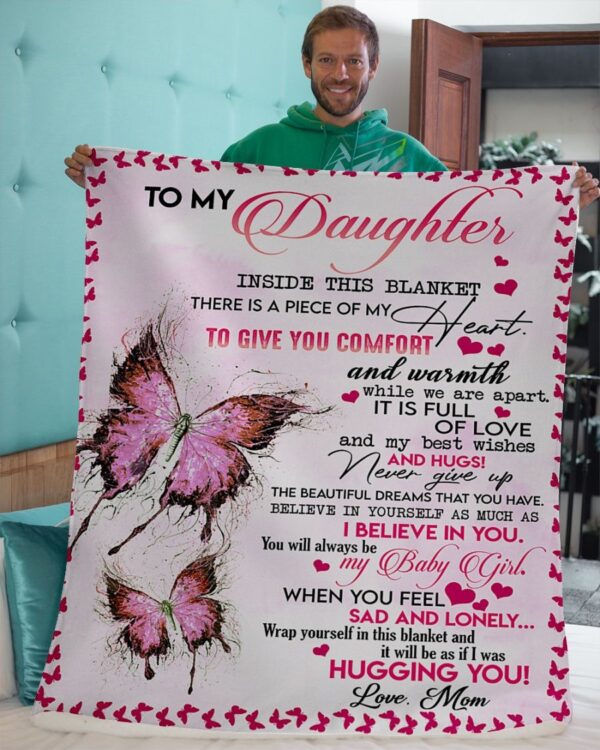 To My Daughter Fleece Blanket Sherpa Blanket
