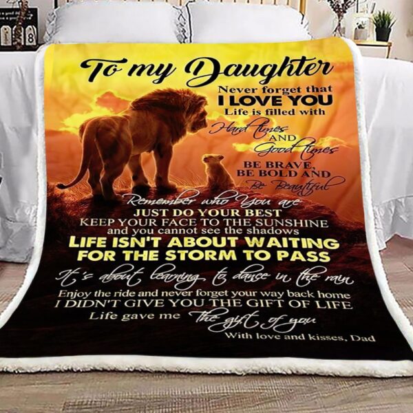 To My Daughter Never Forget That I Love You Fleece Blanket Sherpa Blanket