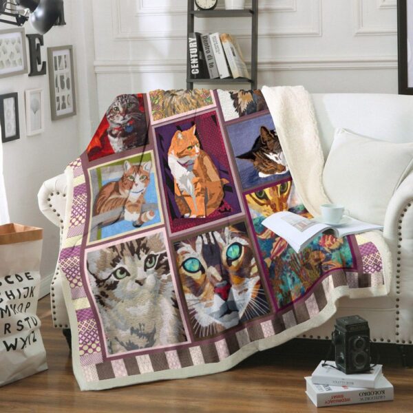 Cat Fleece Blanket Sherpa Blanket