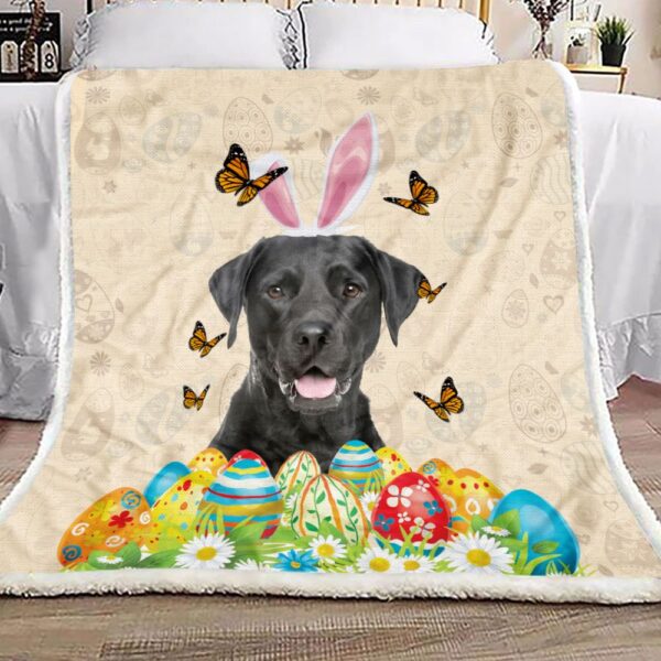 Labrador Is Ready For Easter Fleece Blanket Sherpa Blanket